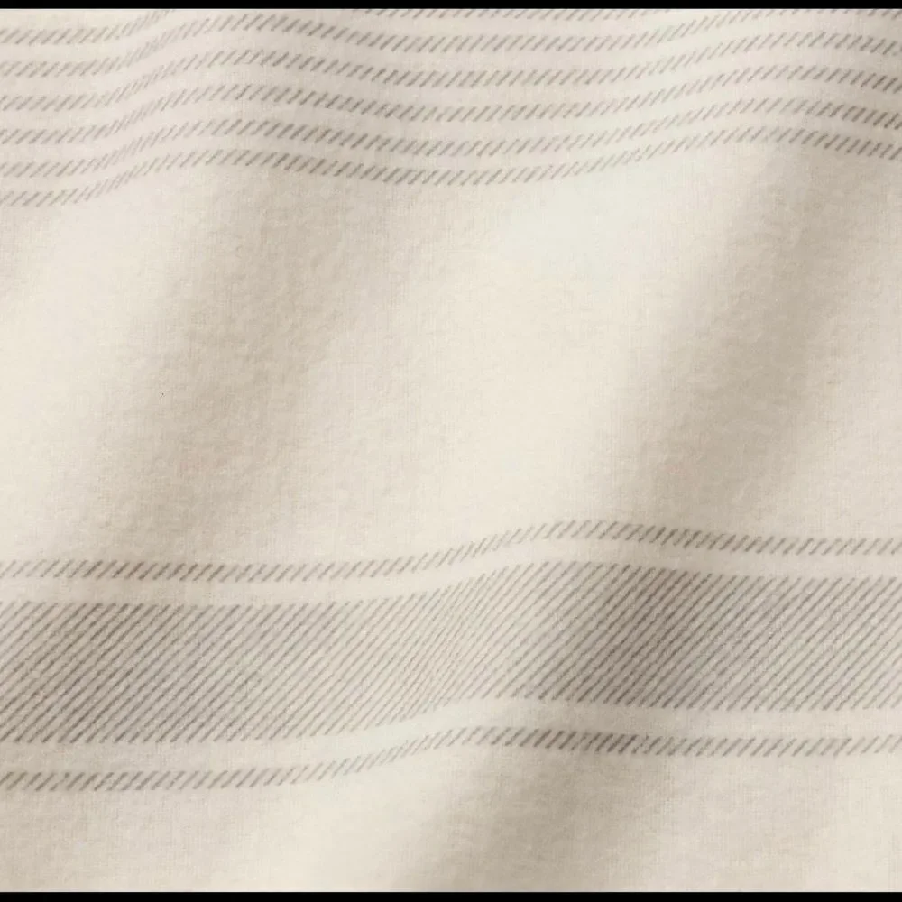 Threshold cream & gray striped twin flannel sheets‎